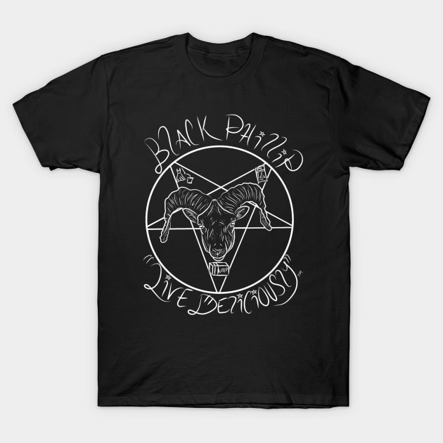 Black Phillip: "Live Deliciously" T-Shirt by TeeCupDesigns
